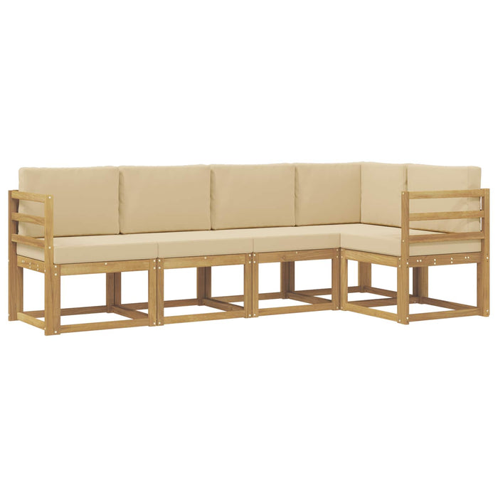 Set de canapele de exterior cu pernă 5 pcs Alb și Bej WALTI