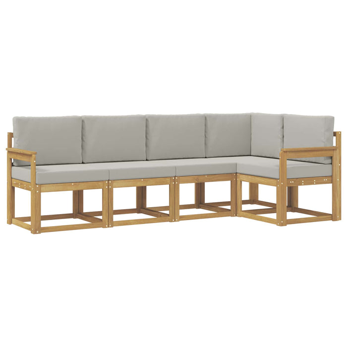 Set de canapele de exterior cu pernă 5 pcs Alb și gri deschis WALTI