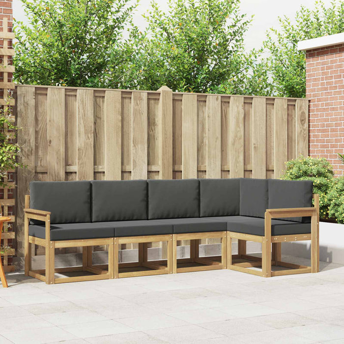 Set de canapele de exterior cu pernă 5 pcs Alb și antracit WALTI