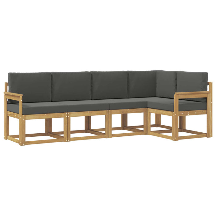 Set de canapele de exterior cu pernă 5 pcs Alb și antracit WALTI