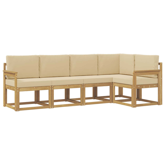 Set de canapele de exterior cu pernă 5 pcs Alb și Bej WALTI