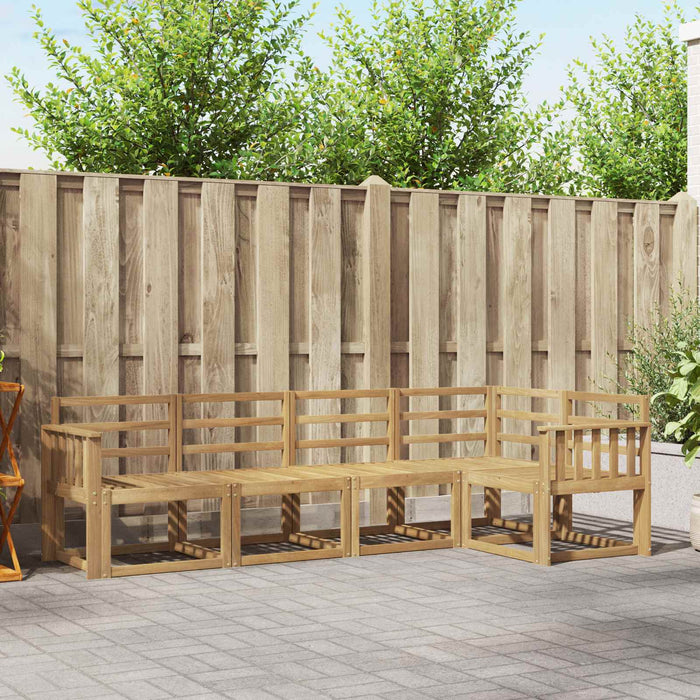 Set de canapele de exterior 5 pcs Alb Lemn Solid de Acacia - WALTI WALTI