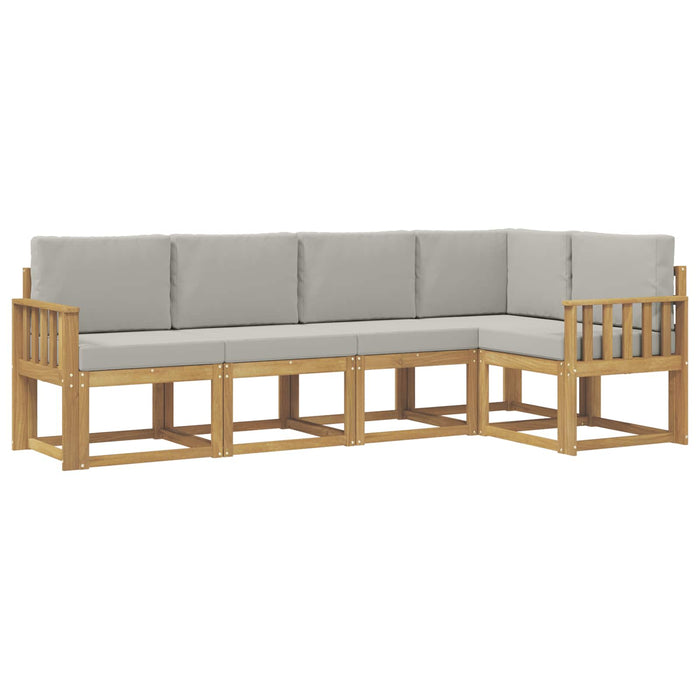 Set de canapele de exterior cu pernă 5 pcs Alb și gri deschis WALTI