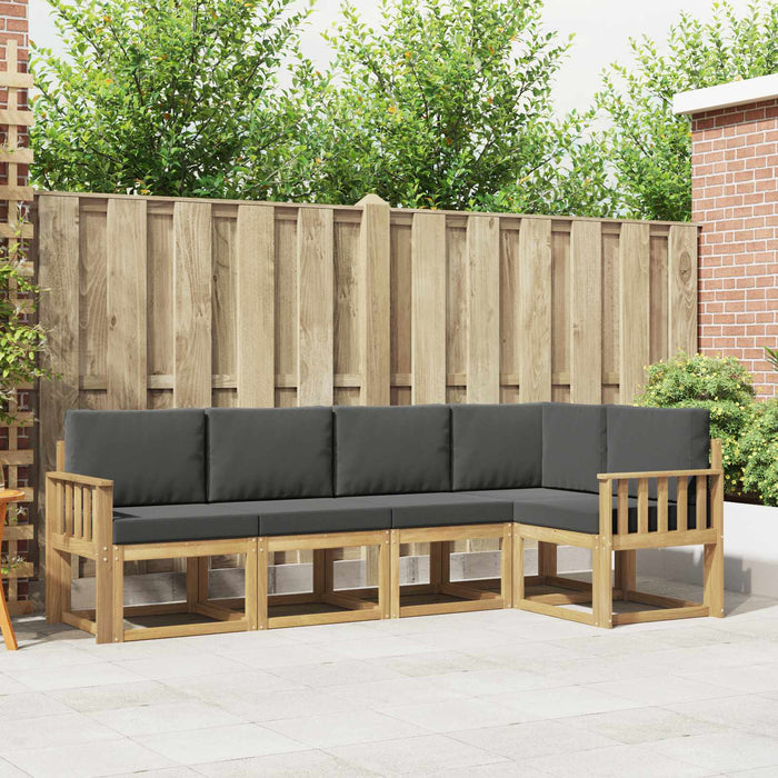 Set de canapele de exterior cu pernă 5 pcs Alb și antracit WALTI