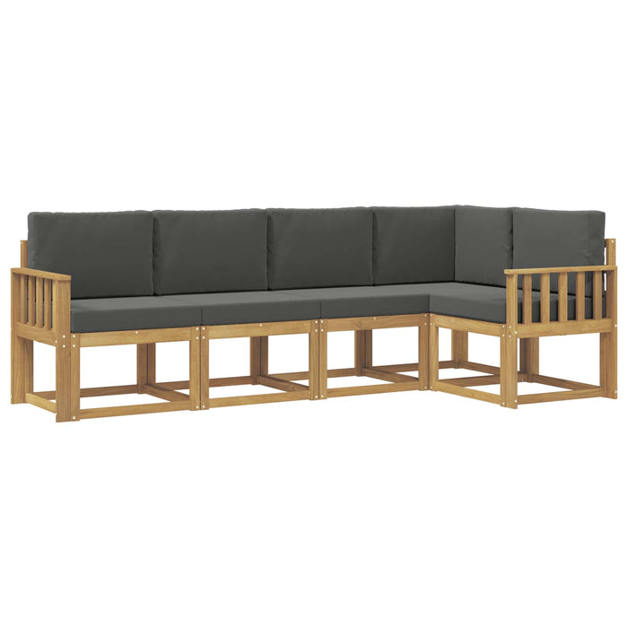 Set de canapele de exterior cu pernă 5 pcs Alb și antracit WALTI