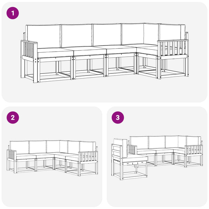 Set de canapele de exterior cu pernă 5 pcs Alb și antracit WALTI