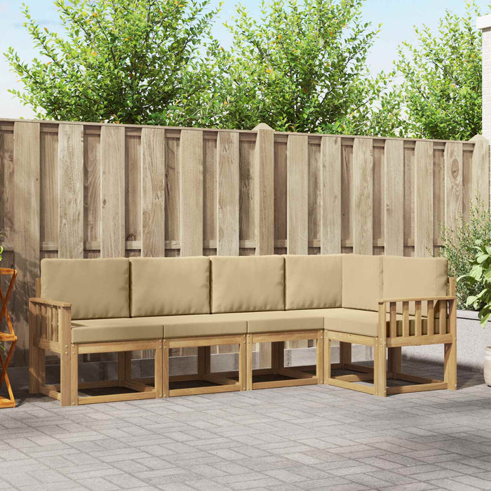 Set de canapele de exterior cu pernă 5 pcs Alb și Bej WALTI