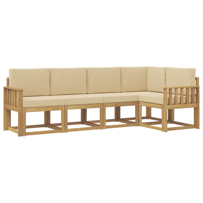 Set de canapele de exterior cu pernă 5 pcs Alb și Bej WALTI