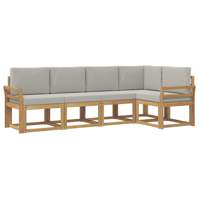 Set de canapele de exterior cu pernă 5 pcs Alb și gri deschis WALTI