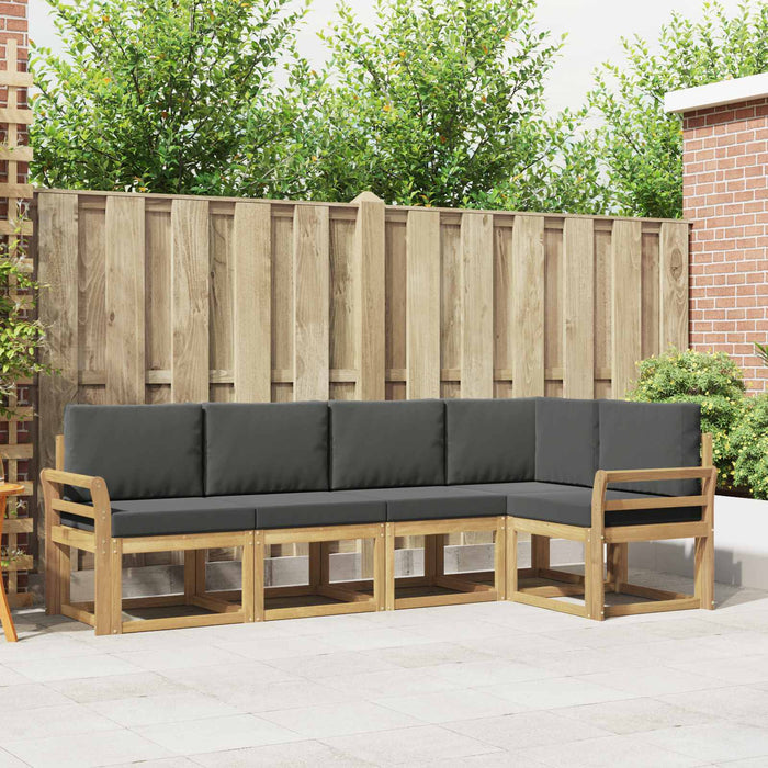 Set de canapele de exterior cu pernă 5 pcs Alb și antracit WALTI
