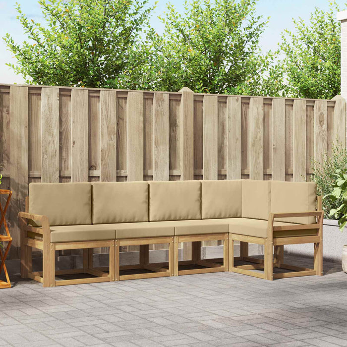 Set de canapele de exterior cu pernă 5 pcs Alb și Bej WALTI