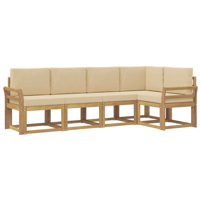 Set de canapele de exterior cu pernă 5 pcs Alb și Bej WALTI