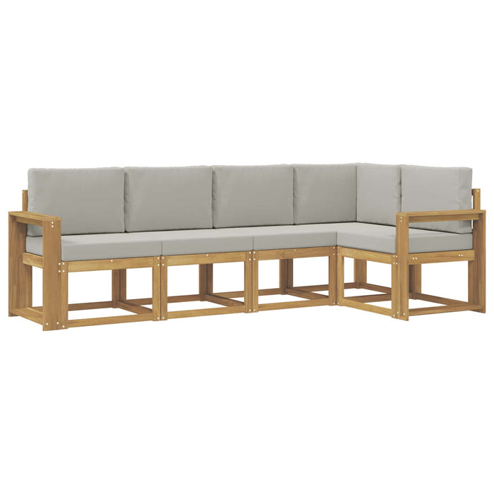 Set de canapele de exterior cu pernă 5 pcs Alb și gri deschis WALTI
