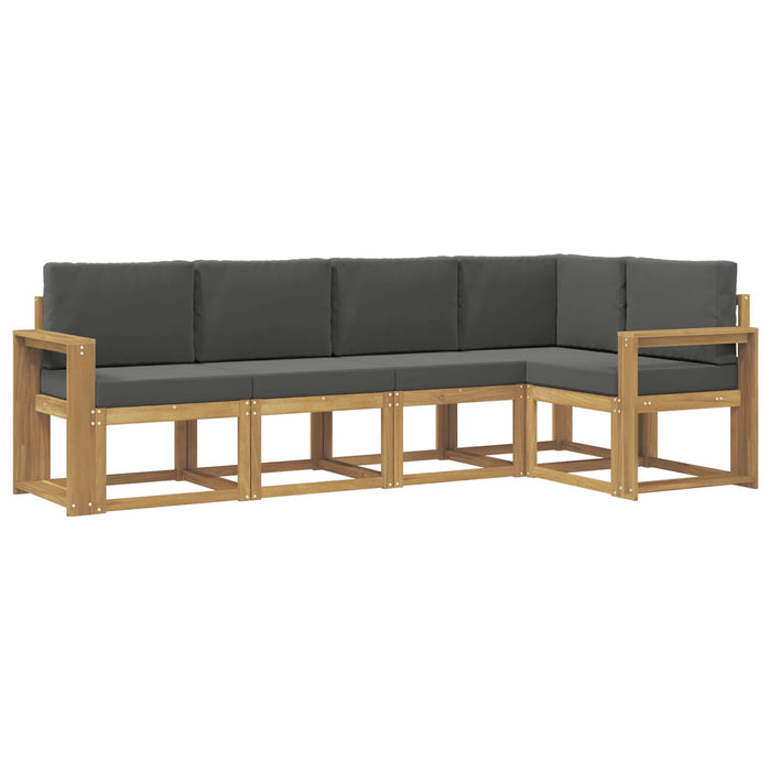 Set de canapele de exterior cu pernă 5 pcs Alb și antracit WALTI