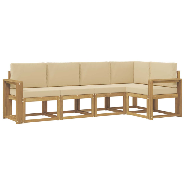 Set de canapele de exterior cu pernă 5 pcs Alb și Bej WALTI