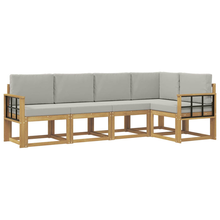 Set de canapele de exterior cu pernă 5 pcs Alb și gri deschis WALTI