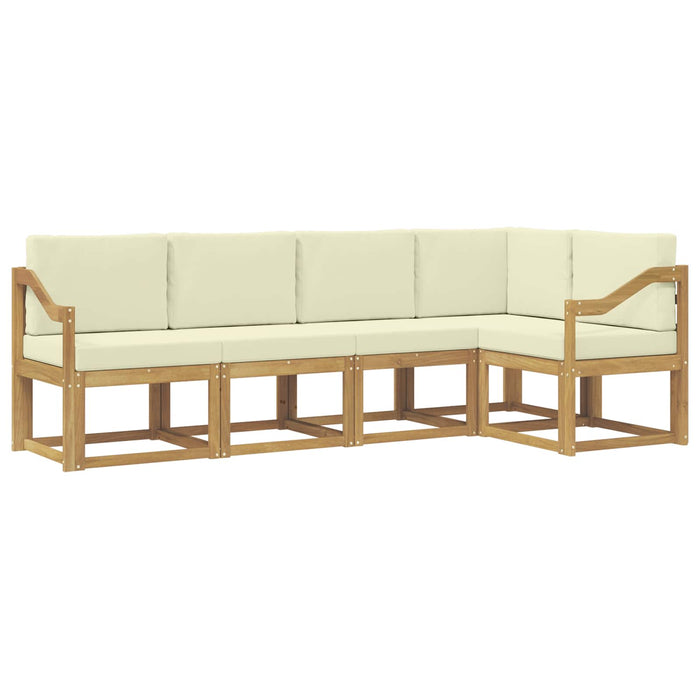 Set de canapele de exterior cu pernă 5 pcs Alb și crem WALTI