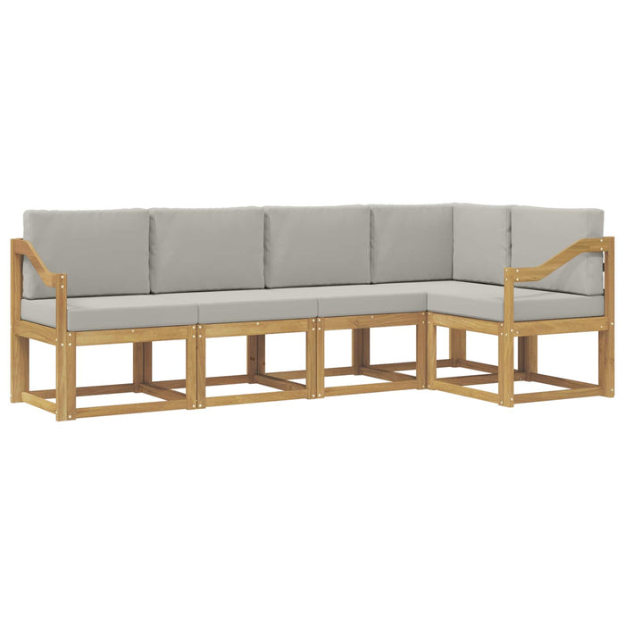 Set de canapele de exterior cu pernă 5 pcs Alb și gri deschis WALTI