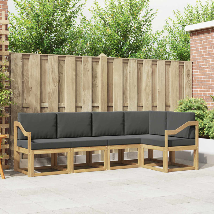 Set de canapele de exterior cu pernă 5 pcs Alb și antracit WALTI