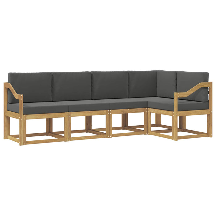 Set de canapele de exterior cu pernă 5 pcs Alb și antracit WALTI