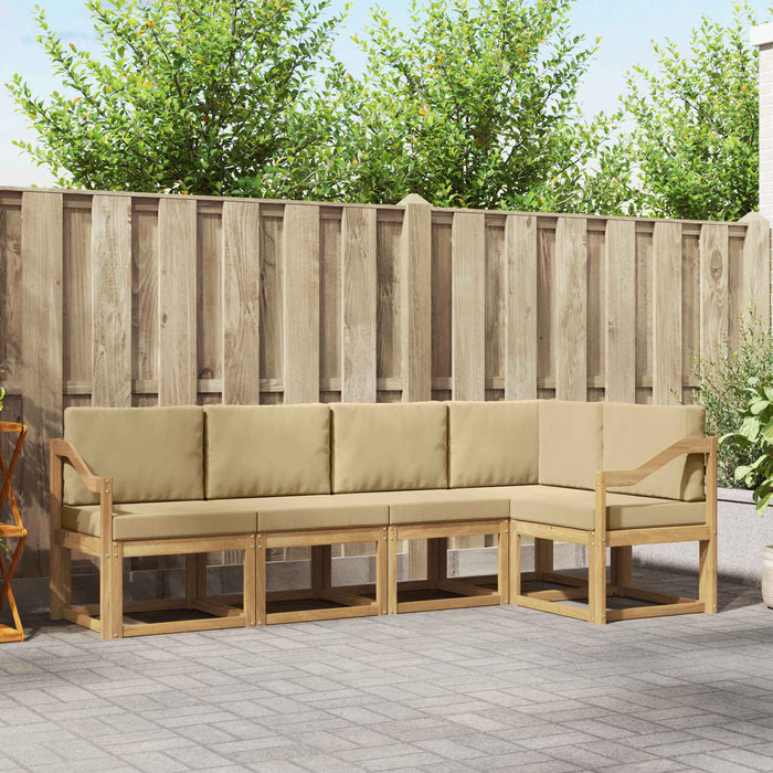 Set de canapele de exterior cu pernă 5 pcs Alb și Bej WALTI