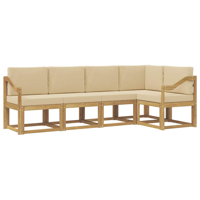 Set de canapele de exterior cu pernă 5 pcs Alb și Bej WALTI