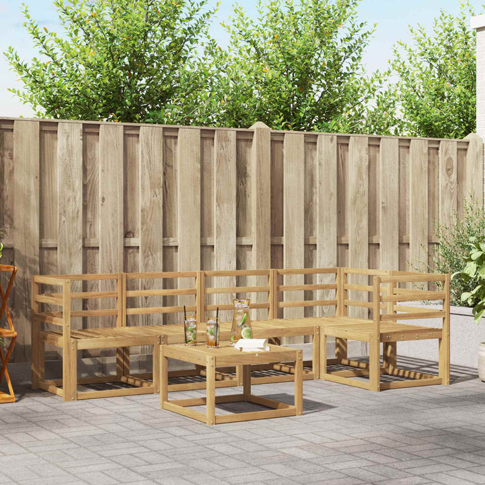 Set de canapele de exterior 6 pcs Alb Lemn Solid de Acacia - WALTI WALTI