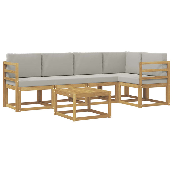 Set de canapele de exterior 6 pcs Alb și gri deschis WALTI