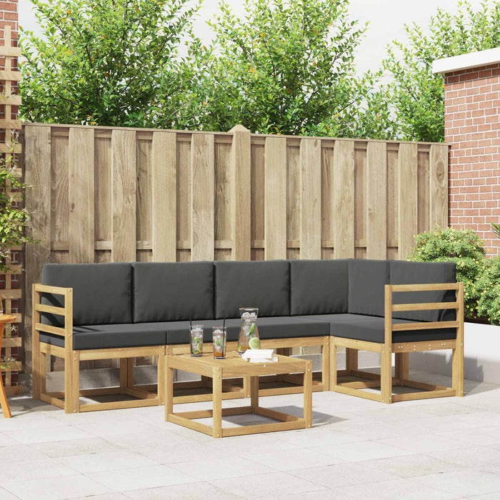 Set de canapele de exterior cu pernă 6 pcs Alb și antracit WALTI