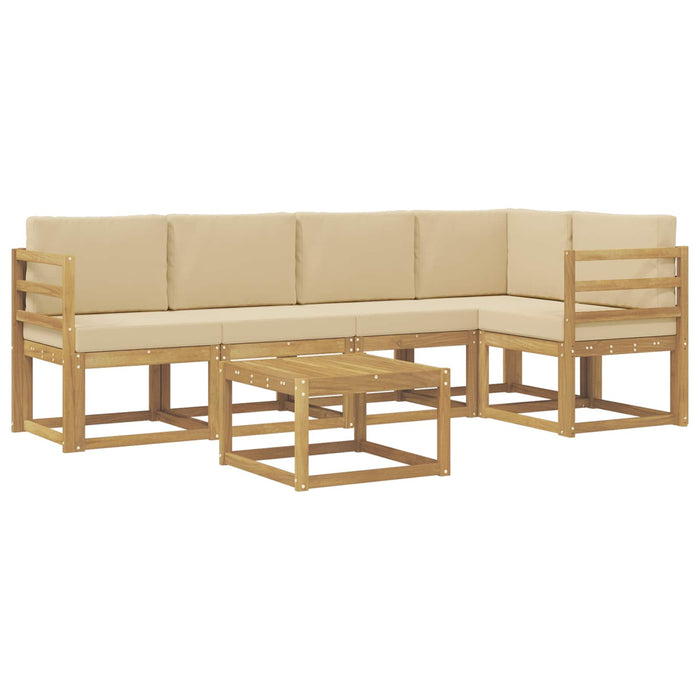 Set de canapele de exterior cu pernă 6 pcs Alb și Bej WALTI