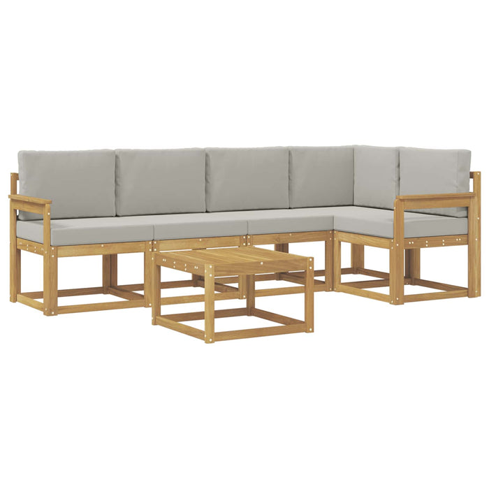 Set de canapele de exterior 6 pcs Alb și gri deschis WALTI