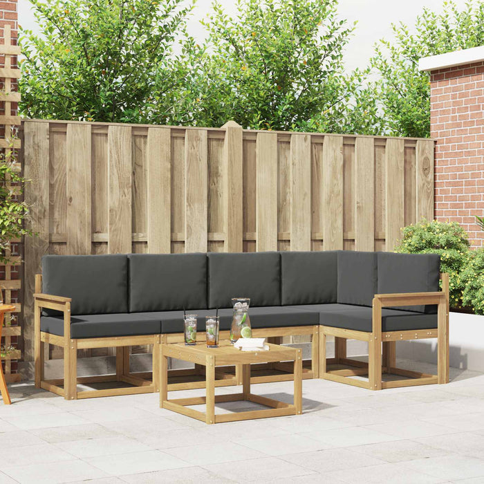 Set de canapele de exterior cu pernă 6 pcs Alb și antracit WALTI