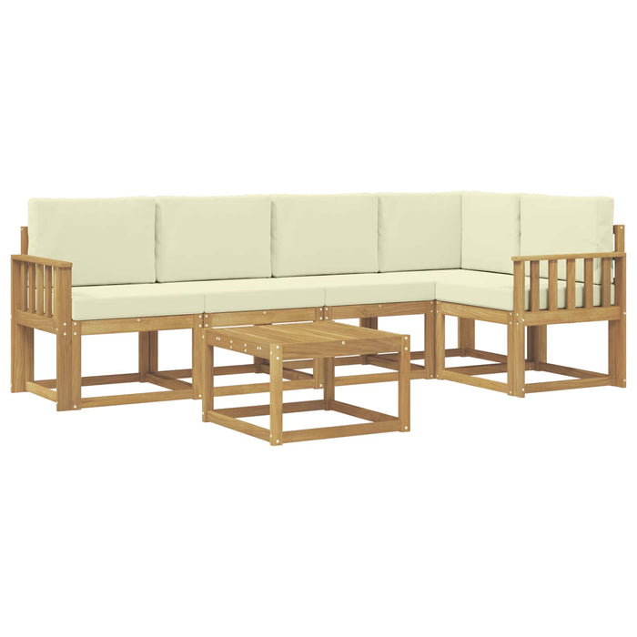 Set de canapele de exterior cu pernă 6 pcs Alb și crem WALTI