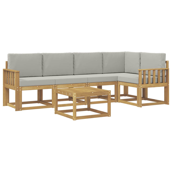 Set de canapele de exterior 6 pcs Alb și gri deschis WALTI