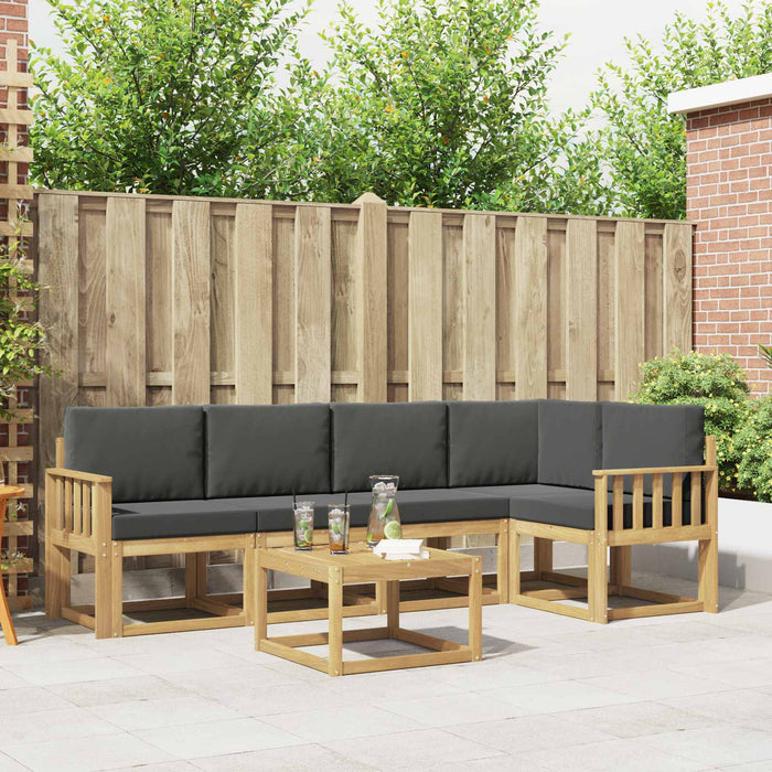Set de canapele de exterior cu pernă 6 pcs Alb și antracit WALTI