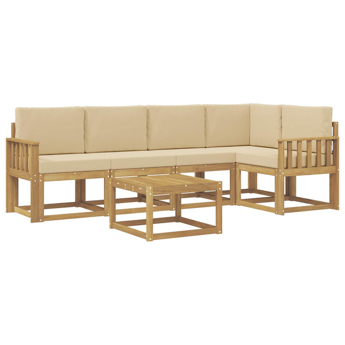 Set de canapele de exterior cu pernă 6 pcs Alb și Bej WALTI