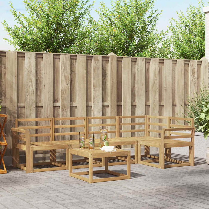 Set de canapele de exterior 6 pcs Alb Lemn Solid de Acacia - WALTI WALTI