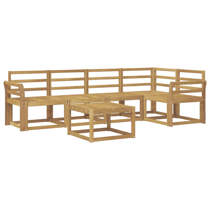 Set de canapele de exterior 6 pcs Alb Lemn Solid de Acacia - WALTI WALTI