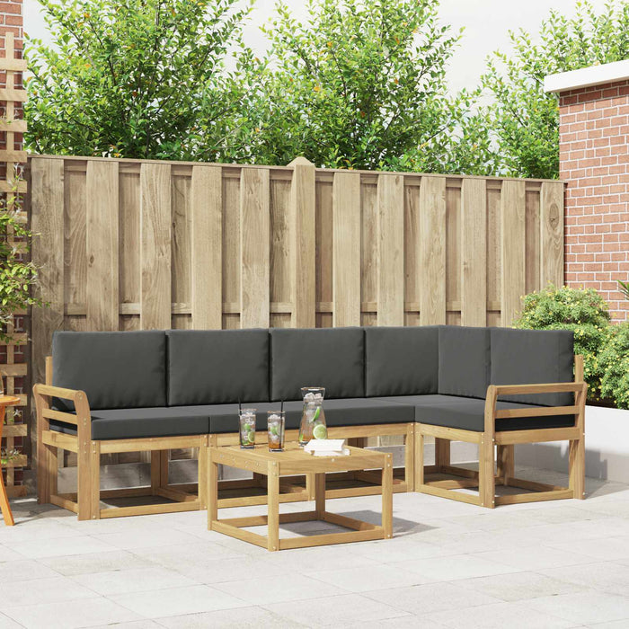 Set de canapele de exterior cu pernă 6 pcs Alb și antracit WALTI