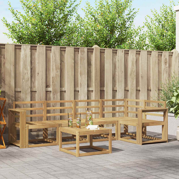 Set de canapele de exterior 6 pcs Alb Lemn Solid de Acacia - WALTI WALTI