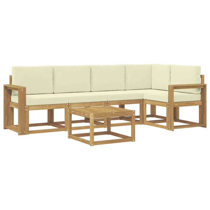 Set de canapele de exterior cu pernă 6 pcs Alb și crem WALTI