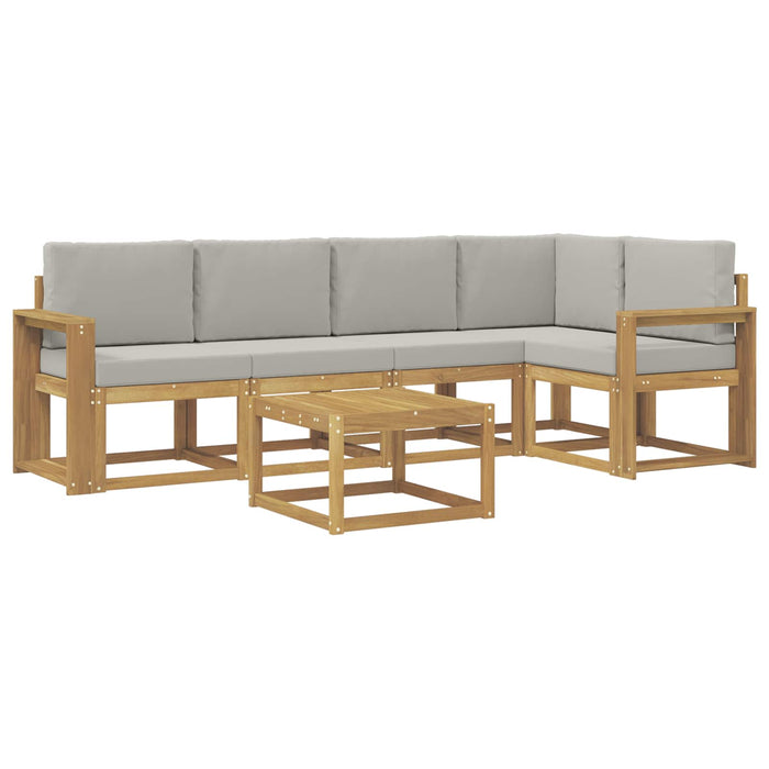 Set de canapele de exterior 6 pcs Alb și gri deschis WALTI