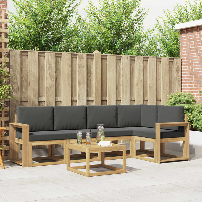 Set de canapele de exterior cu pernă 6 pcs Alb și antracit WALTI