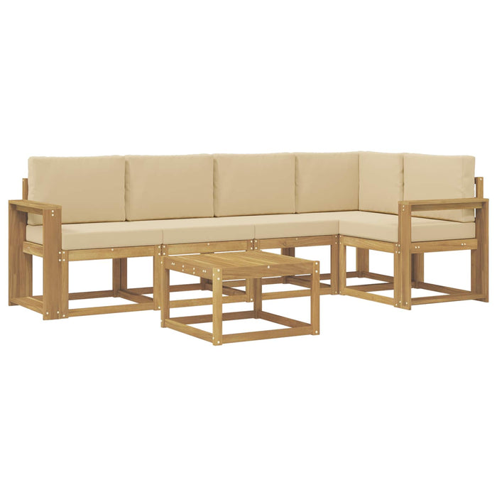 Set de canapele de exterior cu pernă 6 pcs Alb și Bej WALTI