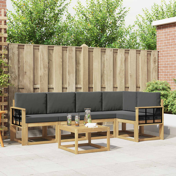 Set de canapele de exterior cu pernă 6 pcs Alb și antracit WALTI