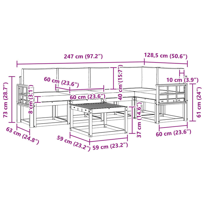 Set de canapele de exterior cu pernă 6 pcs Alb și antracit WALTI