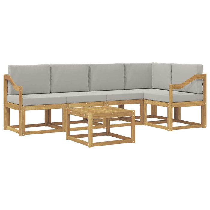 Set de canapele de exterior 6 pcs Alb și gri deschis WALTI