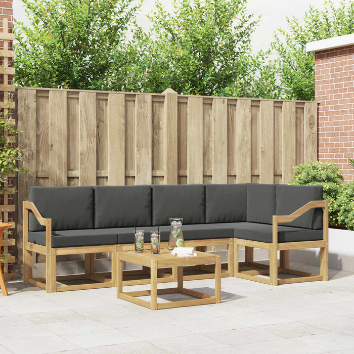 Set de canapele de exterior cu pernă 6 pcs Alb și antracit WALTI