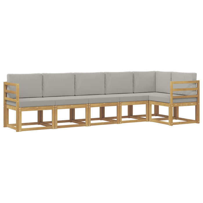 Set de canapele de exterior cu pernă 6 pcs Alb și gri deschis WALTI