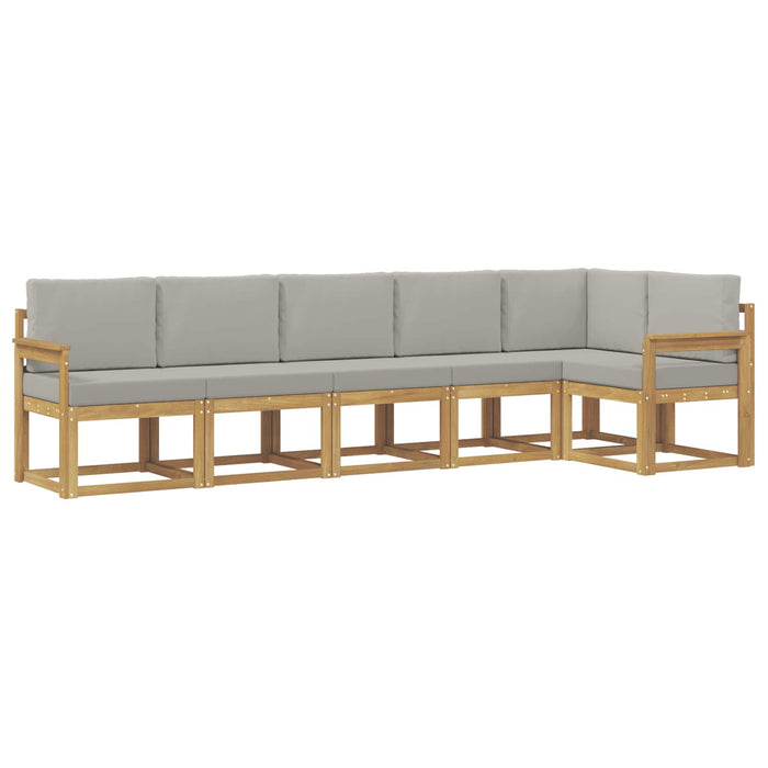 Set de canapele de exterior cu pernă 6 pcs Alb și gri deschis WALTI